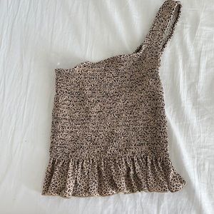One shoulder cheetah print top. Never worn!